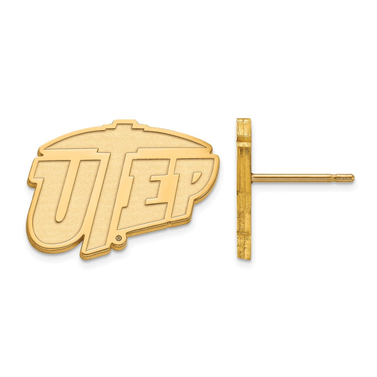14k Gold LogoArt University of Texas at El Paso Small Post Earrings