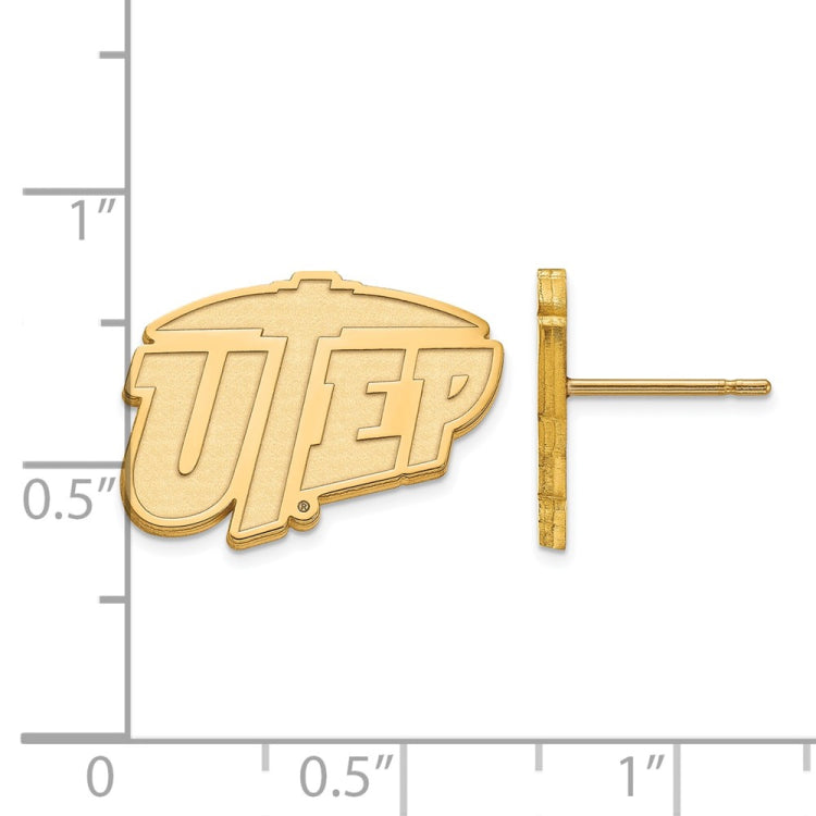 14k Gold LogoArt University of Texas at El Paso Small Post Earrings
