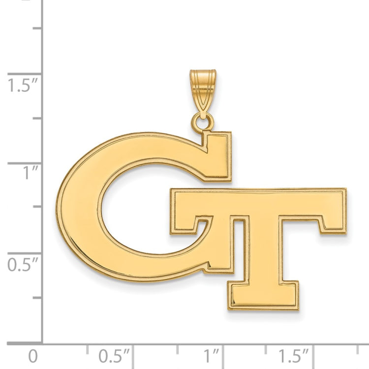 14k Gold LogoArt Georgia Institute of Technology G-T Extra Large Pendant