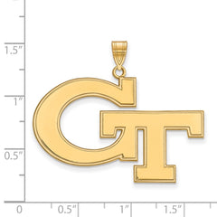 14k Gold LogoArt Georgia Institute of Technology G-T Extra Large Pendant