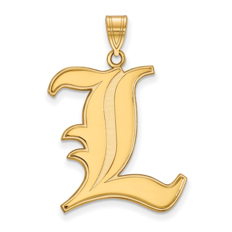 14k Gold LogoArt University of Louisville Letter L Extra Large Pendant