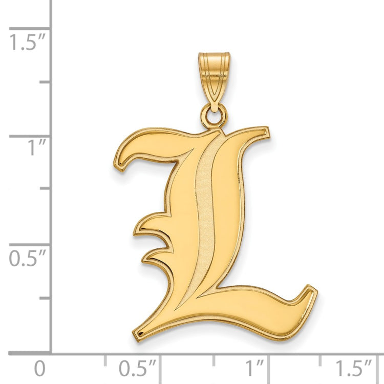 14k Gold LogoArt University of Louisville Letter L Extra Large Pendant