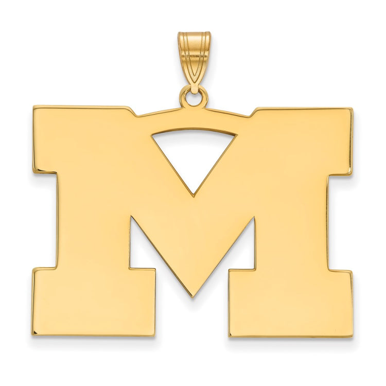 14k Gold LogoArt University of Michigan Letter M Extra Large Pendant