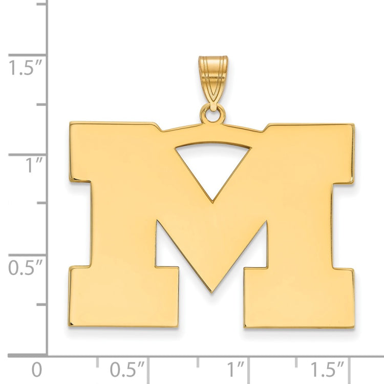 14k Gold LogoArt University of Michigan Letter M Extra Large Pendant