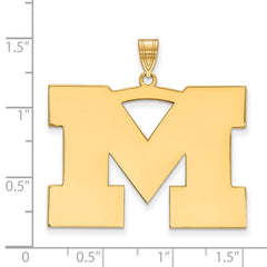 14k Gold LogoArt University of Michigan Letter M Extra Large Pendant