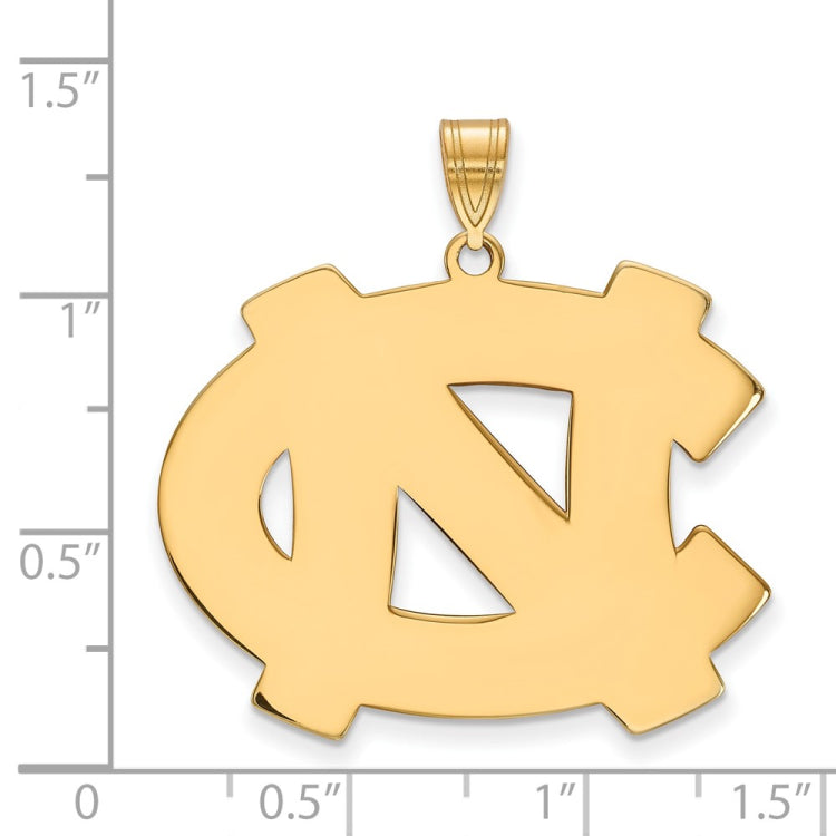 14k Gold LogoArt University of North Carolina N-C Extra Large Pendant
