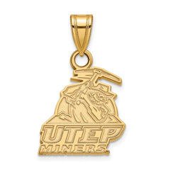 14k Gold LogoArt University of Texas at El Paso Miners Small Pendant