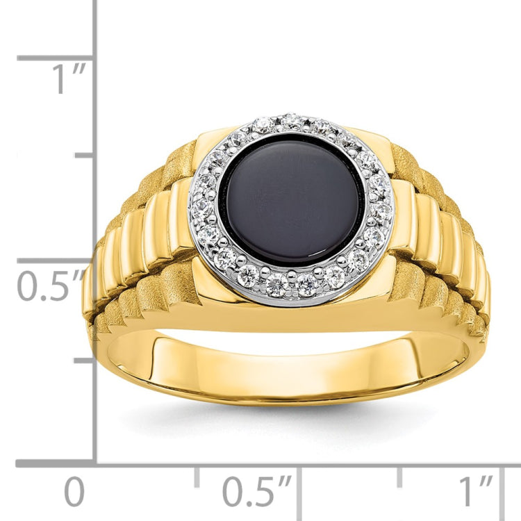 Men's TT 1/5ct tw Dia/Onyx Ring NO STONES/WILL ORDER FOR QTY ONLY Mounting