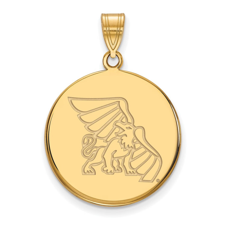 10k Gold LogoArt Missouri Western State University Griffon Large Disc Pendant