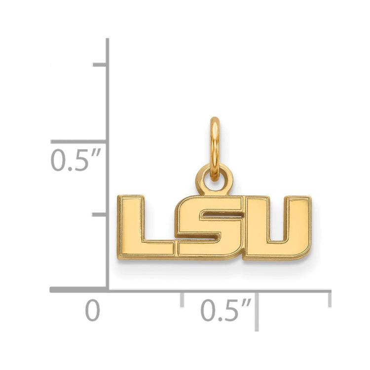 14k Gold LogoArt Louisiana State University L-S-U Extra Small Pendant