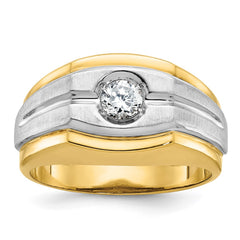 Men's TT Solitaire Ring with Satin Finish WG Accent Mounting