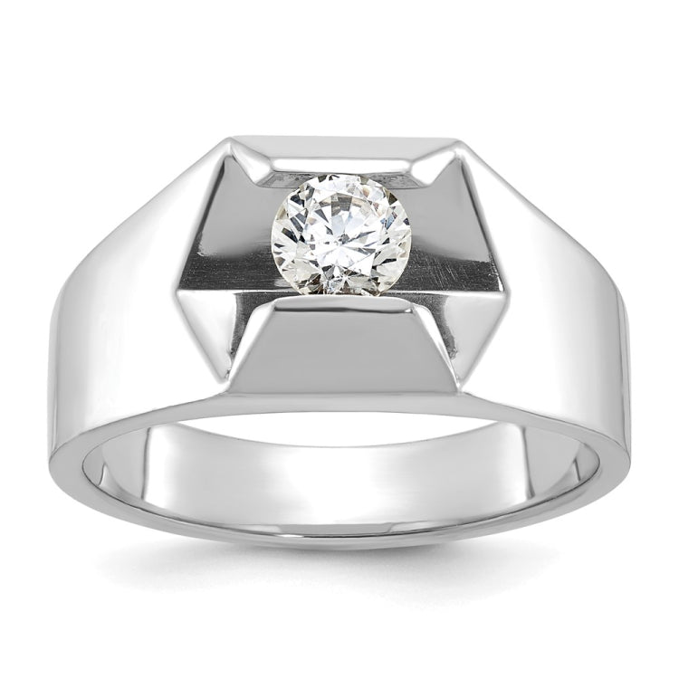 14k White Gold IBGoodman Men's Polished Ring Mounting