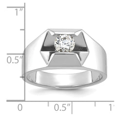 14k White Gold IBGoodman Men's Polished 1/4 Carat AA Diamond Ring