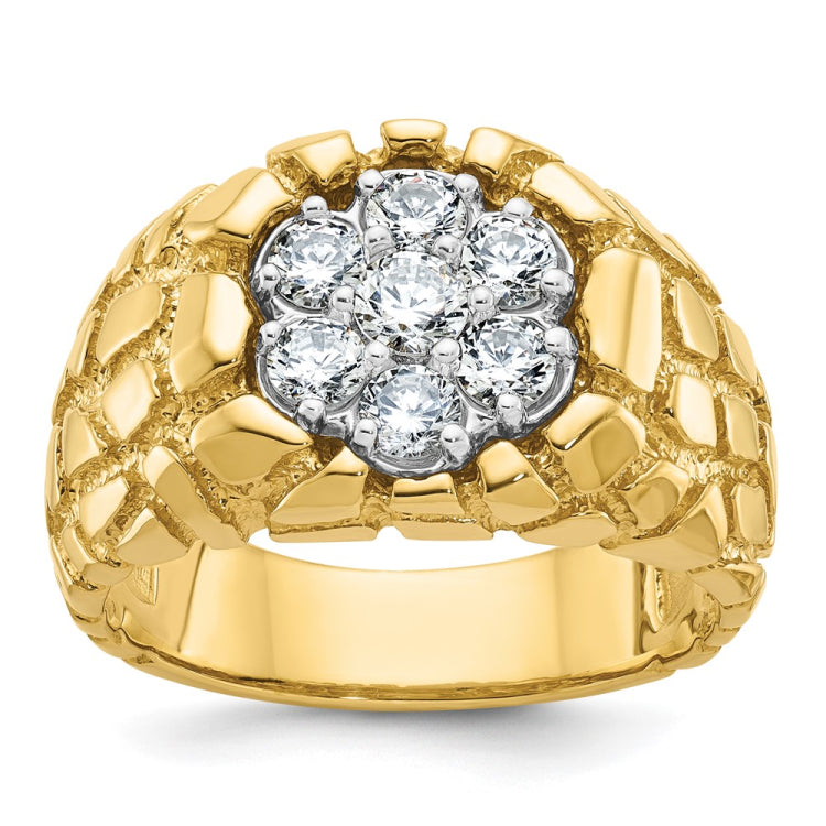 Men's Yellow Gold Nugget Cluster Ring