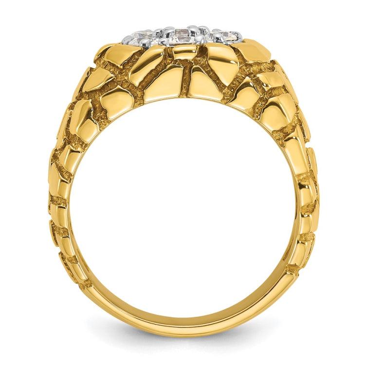 Men's Yellow Gold Nugget Cluster Ring