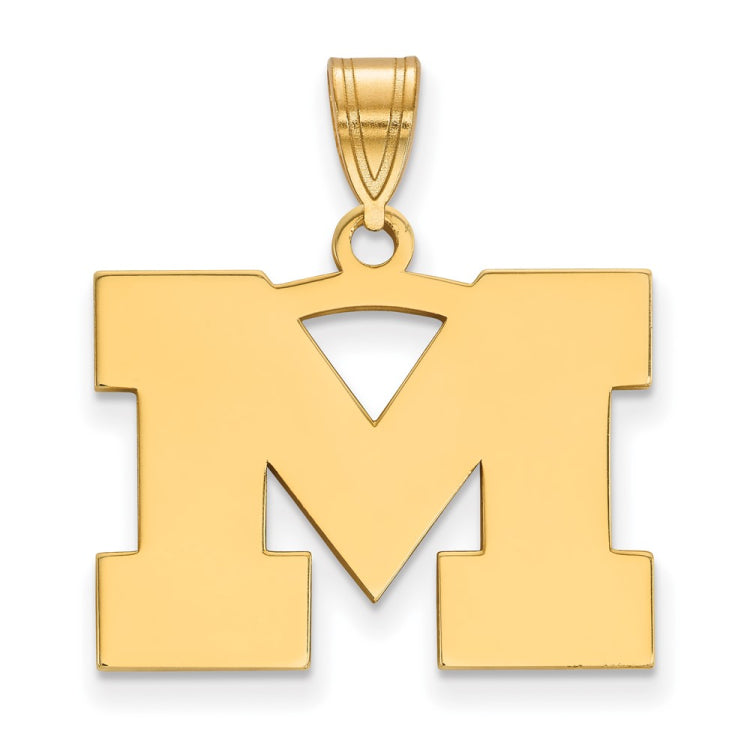 10k Gold LogoArt University of Michigan Letter M Medium Pendant