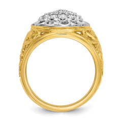 Men's Yellow Gold 2ct tw Diamond Cluster Ring Mounting