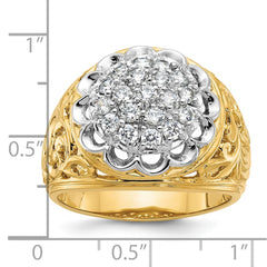 Men's Yellow Gold 2ct tw Diamond Cluster Ring Mounting
