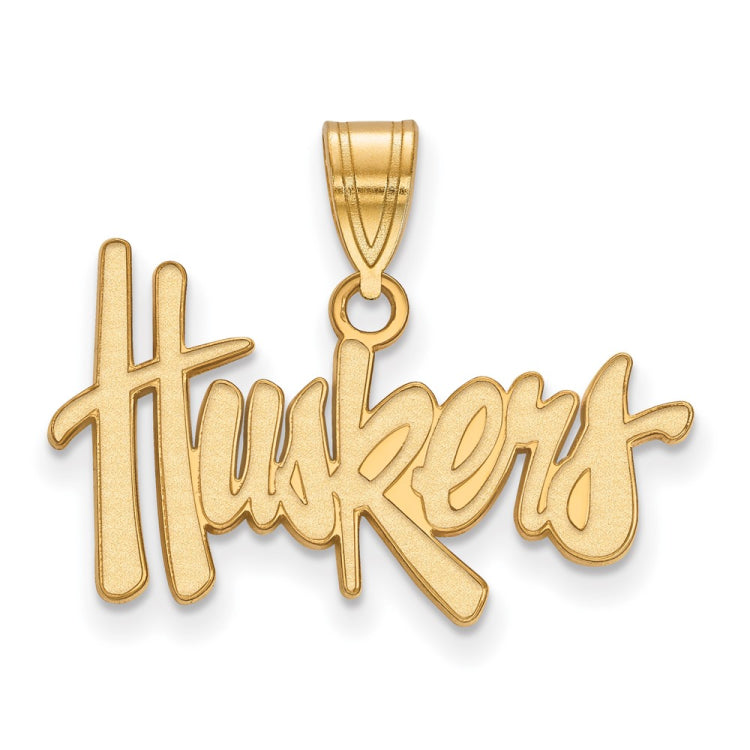 14k Gold LogoArt University of Nebraska Huskers Medium Pendant