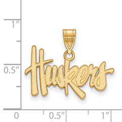 14k Gold LogoArt University of Nebraska Huskers Medium Pendant