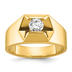 Men's YG 1/4ct Diamond Solitaire Ring with All Bright Finish Mounting