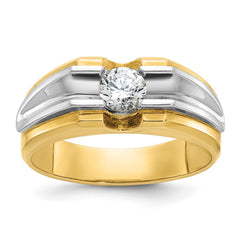 Men's Two-tone 1/2ct Diamond Solitaire Ring with All Bright Finish Mounting