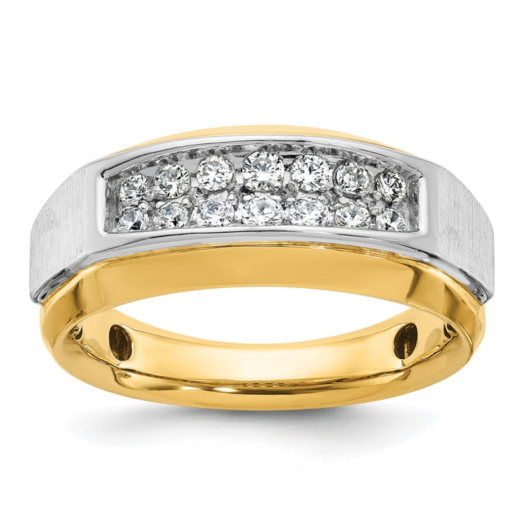 Men's Two-tone Band with Satin Finish Mounting