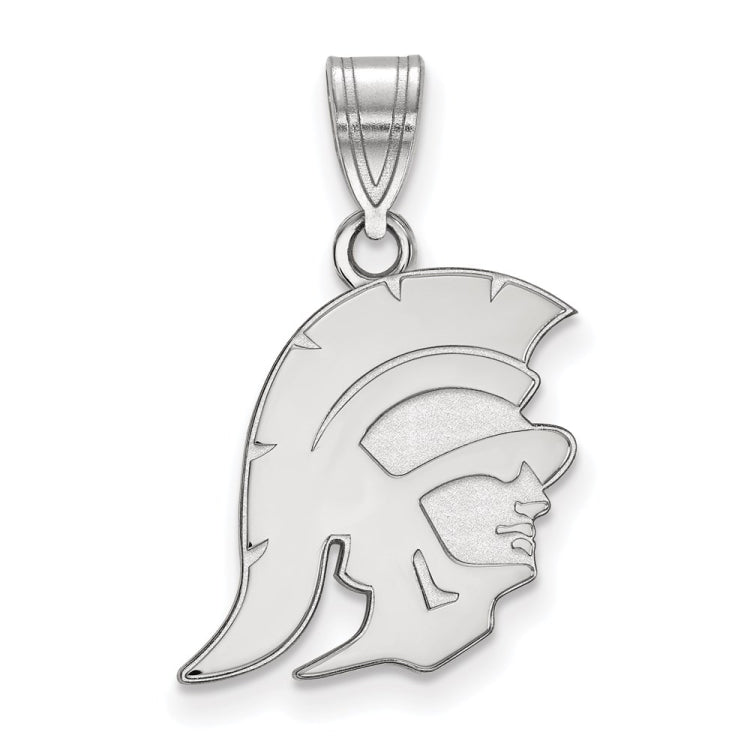 10k White Gold University of Southern California Trojan Medium Pendant