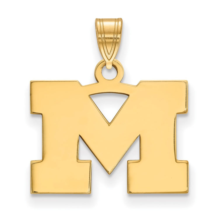 14k Gold LogoArt University of Michigan Letter M Small Pendant