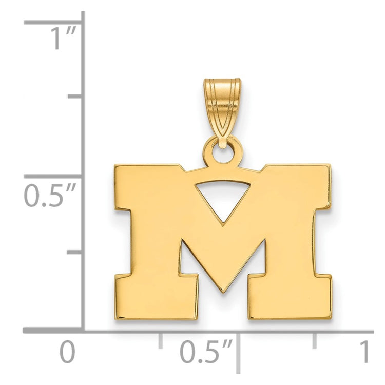 14k Gold LogoArt University of Michigan Letter M Small Pendant