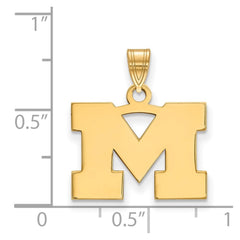 14k Gold LogoArt University of Michigan Letter M Small Pendant