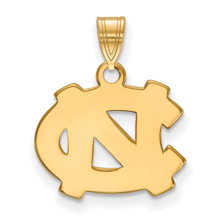 14k Gold LogoArt University of North Carolina N-C Small Pendant
