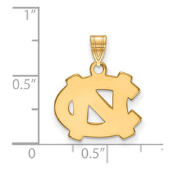 14k Gold LogoArt University of North Carolina N-C Small Pendant
