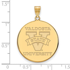 14k Gold LogoArt Valdosta State University Extra Large Disc Pendant