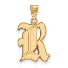14k Gold LogoArt Rice University Letter R Large Pendant