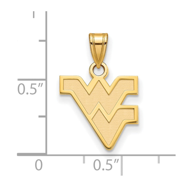 14k Gold LogoArt West Virginia University W-V Small Pendant