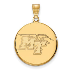 10k Gold LogoArt Middle Tennessee State University M-T Large Disc Pendant