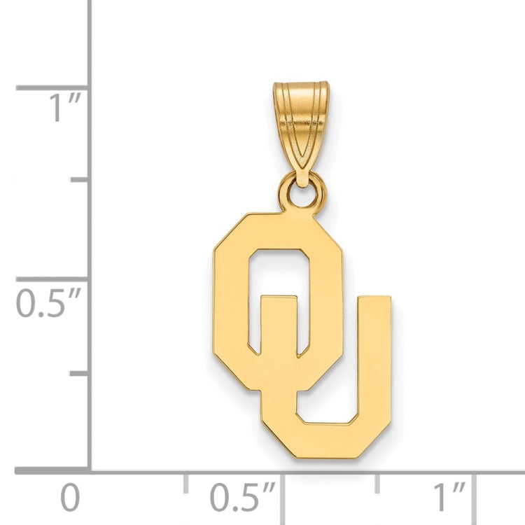 14k Gold LogoArt University of Oklahoma O-U Medium Pendant
