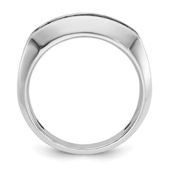 Men's WG Ring with Satin Finish and Black Rhodium Accent Mounting