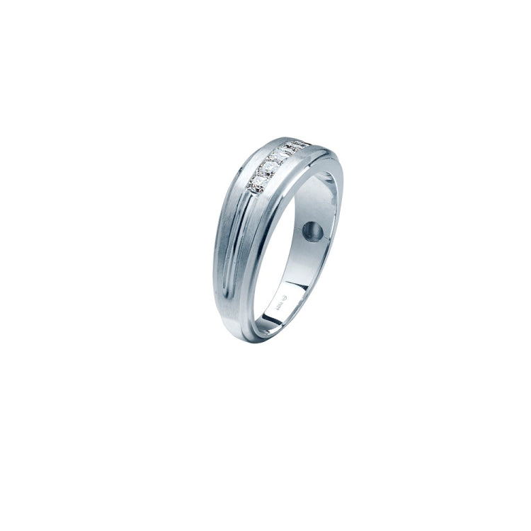 Men's White Gold Prince-Cut Diamond Band 3/4ct TDW