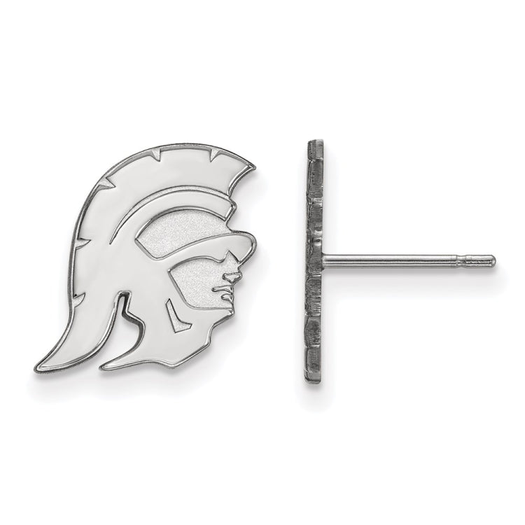 10k White Gold University of Southern California Trojan Small Post Earrings