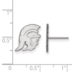 10k White Gold University of Southern California Trojan Small Post Earrings