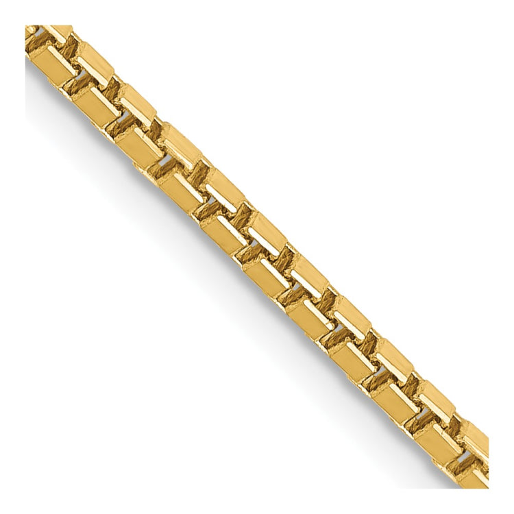 14K 24 inch 1.9mm Box with Lobster Clasp Chain