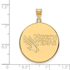 10k Gold LogoArt University of North Texas Extra Large Disc Pendant