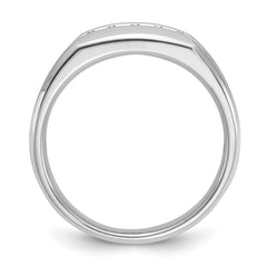 IBGoodman 10k White Gold Men's Polished and Satin 5-Stone 1/4 Carat A Quality Diamond Ring