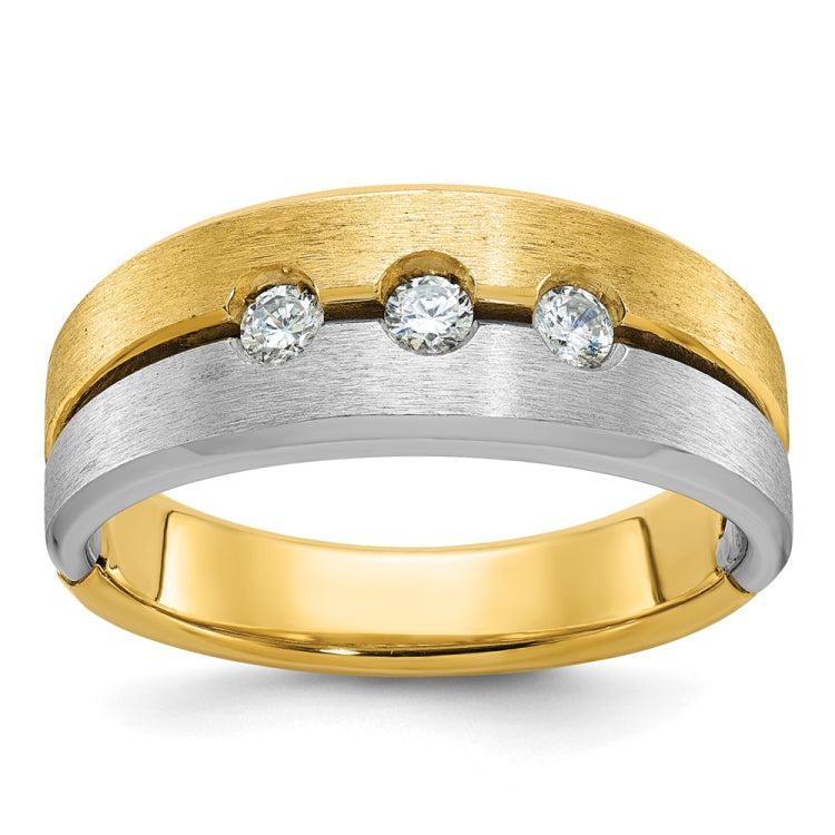 Men's TT Wedding Band with Satin Finish Accent Mounting