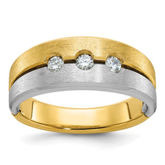 Men's TT Wedding Band with Satin Finish Accent Mounting