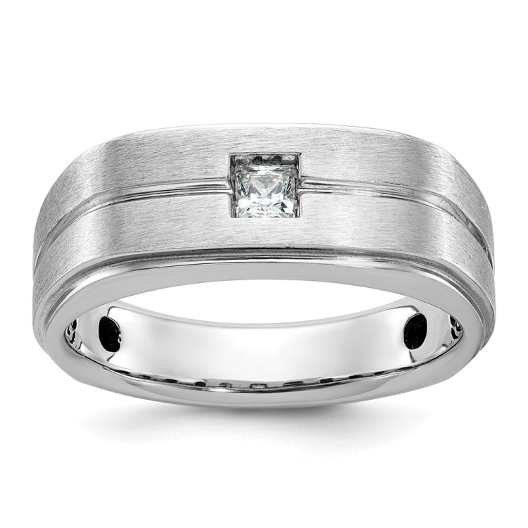 Men's WG Solitaire Ring with Soft Satin Finish Mounting