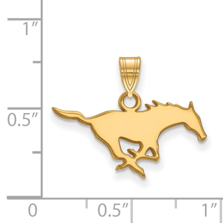 10k Gold LogoArt Southern Methodist University Mustang Small Pendant