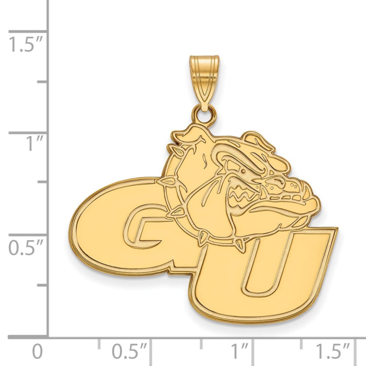 14k Gold LogoArt Gonzaga University G-U Bulldog Extra Large Pendant